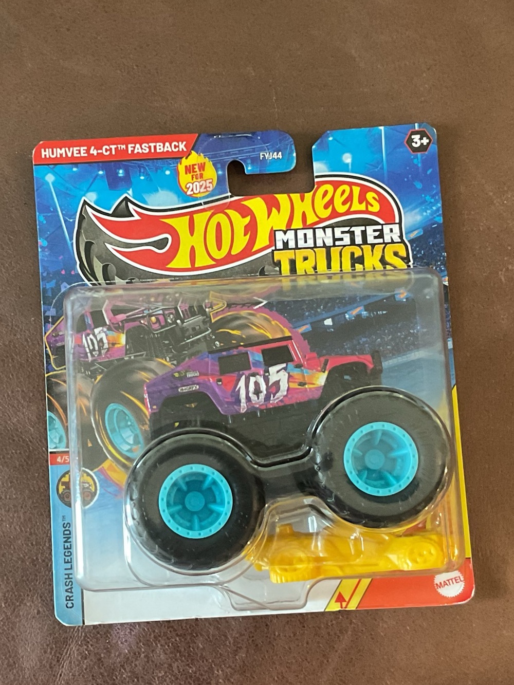 Hot Wheels Monster Trucks Humvee 4-CT Fastback Toy - Purple with Blue Wheels